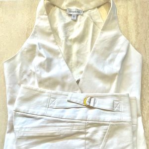 FINAL SALE beautiful BEBE white suit vest 6 / pants 4 stylish great cond…